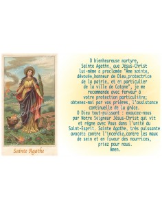 Aufkleber mit Novenenkerze und Gebet – Heilige Agatha – 10er-Set