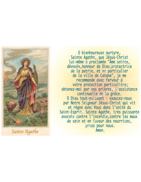 Aufkleber mit Novenenkerze und Gebet – Heilige Agatha – 10er-Set