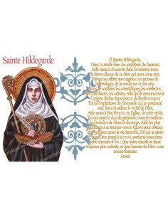 Novena candle sticker with prayer - Saint Hildegard