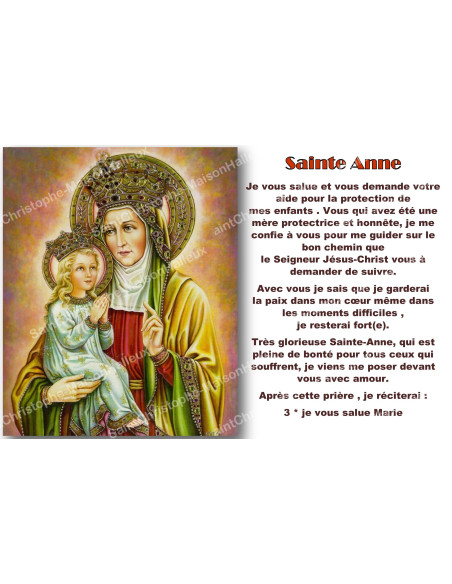 Adesivo per candela votiva con preghiera - Sant'Anna