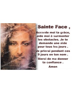 Autocollant bougie de neuvaine avec prière - Sainte Face