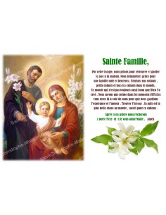 Novena candle sticker with prayer - Holy Family