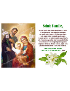 Sticker voor noveenkaars met gebed - Heilige Familie