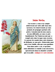 Aufkleber für Novenenkerze mit Gebet - Heilige Martha