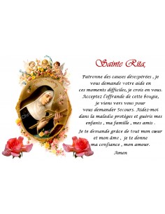 Novena candle sticker with prayer - Saint Rita 2