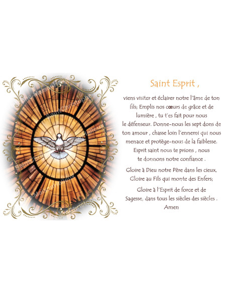 Sticker voor noveenkaars met gebed - Heilige Geest