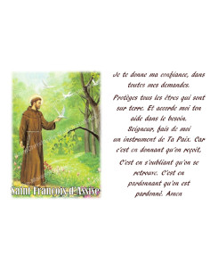 Novena candle sticker with prayer - Saint Francis of Assisi