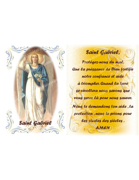Novena candle sticker with prayer - Saint Gabriel - Set of 10