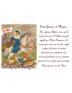 Autocollant bougie de neuvaine avec prière français - Saint Jacques Majeur