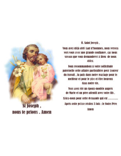 Pegatina para velas de novena con oración - San José 1 - Lote de 10