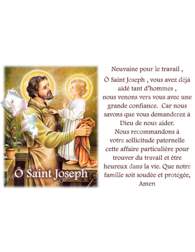 Pegatina para velas de novena con oración - San José 2 - Lote de 10