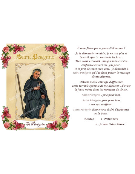 Novena candle sticker with prayer - Saint Peregrine - Set of 10