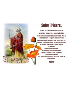 Autocollant bougie de neuvaine avec prière - Saint Pierre - Lot de 10