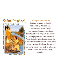 Adesivo per candela votiva con preghiera - San Raffaele - Confezione da 10