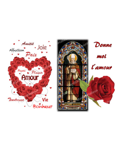 Sticker voor noveenkaars met gebed - Sint-Valentijn - Set van 10