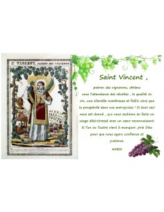 Adesivo per candela votiva con preghiera - San Vincenzo - Confezione da 10