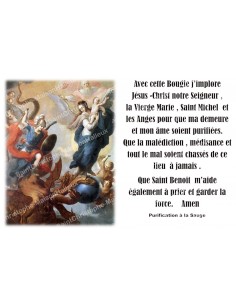 Autocollant bougie de neuvaine avec prière français - Sauge Purification