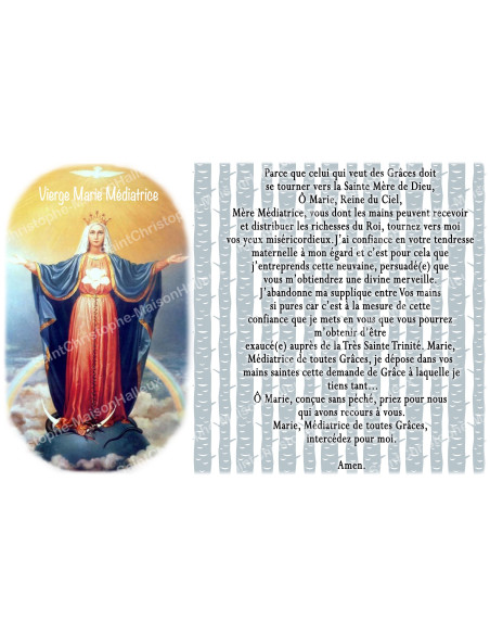 Sticker voor noveenkaars met gebed - Maagd Maria, Middelares - Set van 10