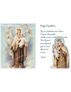Novena candle sticker with prayer - Our Lady of the Scapular - Set of 10