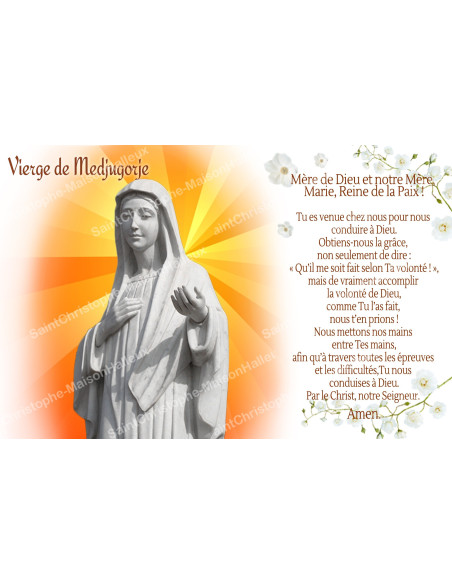 Adesivo per candela votiva con preghiera - Madonna di Medjugorje 1 - Confezione da 10
