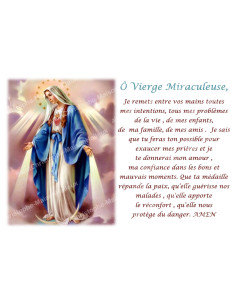 Autocollant bougie de neuvaine avec prière - Vierge Miraculeuse 1 - Lot de 10
