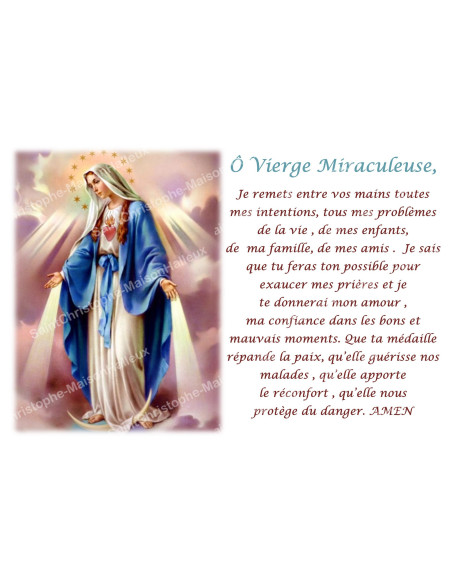 Pegatina para velas de novena con oración - Virgen Milagrosa 1 - Lote de 10