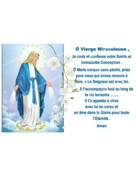 Pegatina para velas de novena con oración - Virgen Milagrosa 2 - Lote de 10