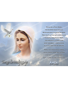Adesivo per candela votiva con preghiera - Madonna di Medjugorje 2 - Confezione da 10