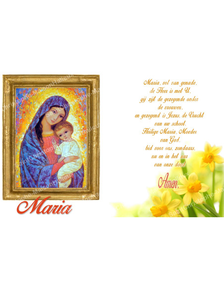 Pegatina para velas de novena con oración - Virgen María 6 - Lote de 10