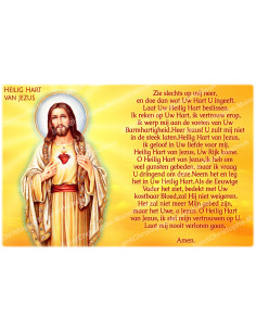 Pegatina para velas de novena con oración - Sagrado Corazón de Jesús - Lote de 10