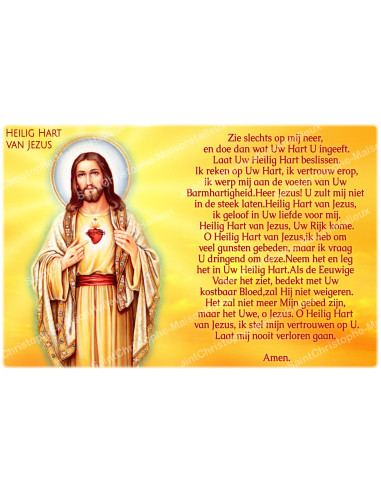 Aufkleber für Novenenkerze mit Gebet - Heiliges Herz Jesu - 10er-Set