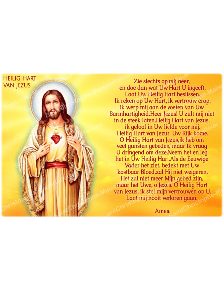 Aufkleber für Novenenkerze mit Gebet - Heiliges Herz Jesu - 10er-Set