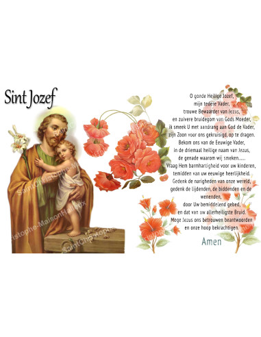 Adesivo per candela votiva con preghiera - San Giuseppe 3 - Confezione da 10