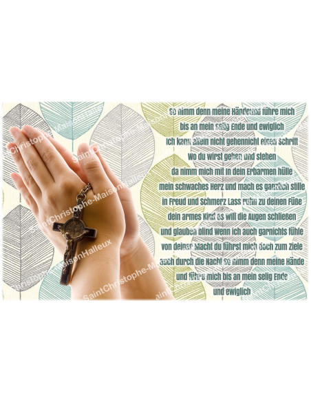 Pegatina para velas de novena con oración - Manos juntas - Lote de 10