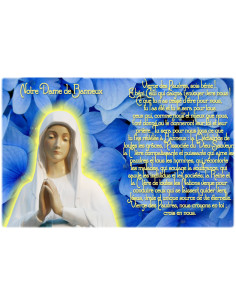 Novena candle sticker with prayer - Our Lady of Banneux - Blue - Set of 10