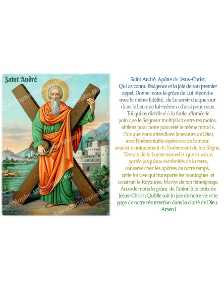 Adesivo per candela votiva con preghiera - Sant'Andrea - Confezione da 10