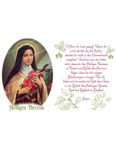 Autocollant bougie de neuvaine avec prière - Sainte Thérèse - Lot de 10