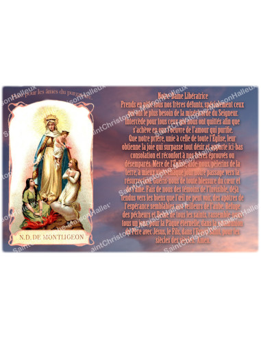 Adesivo per candela votiva con preghiera - Nostra Signora di Montligeon 1 - Confezione da 10