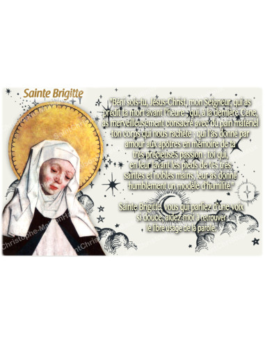 Aufkleber für Novenenkerze mit Gebet - Heilige Brigitta - 10er-Set