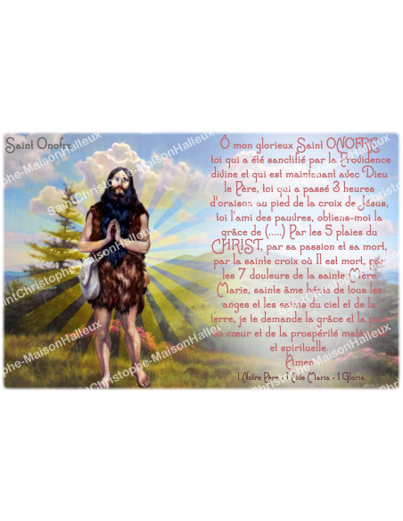 Pegatina para velas de novena con oración - San Onofre 2 - Lote de 10