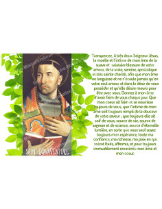 Sticker voor noveenkaars met gebed - Sint Bonaventura - Set van 10