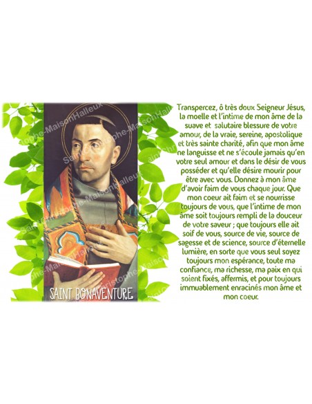 Adesivo per candela votiva con preghiera - San Bonaventura - Confezione da 10