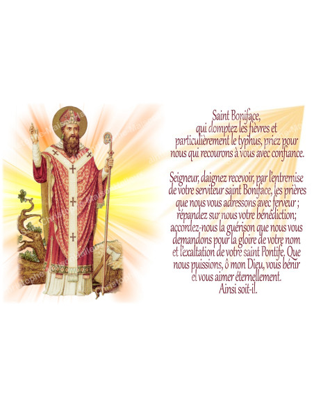 Novena candle sticker with prayer - Saint Boniface - Set of 10