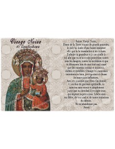 Autocollant bougie de neuvaine avec prière français - vierge noire de częstochowa