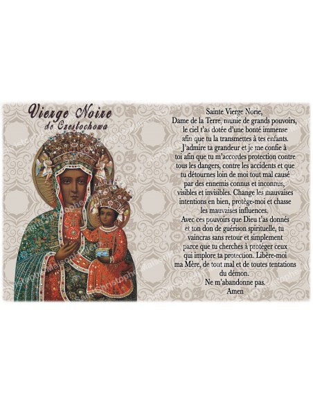 Autocollant bougie de neuvaine avec prière - Vierge Noire de Częstochowa - Lot de 10