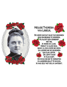 Autocollant bougie de neuvaine avec prière - Sainte Thérèse de Lisieux - Lot de 10