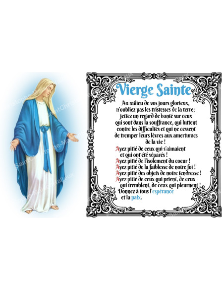 Adesivo per candela votiva con preghiera - Santa Vergine - Confezione da 10
