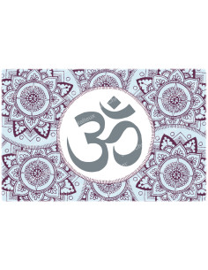 Autocollant décoratif pour bougie de neuvaine - Symbole AUM - Lot de 10