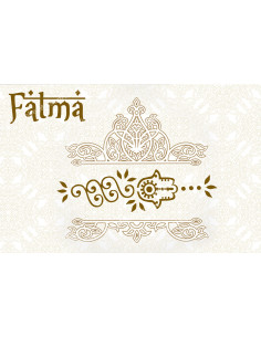 Autocollant décoratif pour bougie de neuvaine - Main de Fatma - Lot de 10