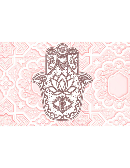 Adhesivo decorativo para velas de novena - Mano de Fátima, modelo 2 - Lote de 10